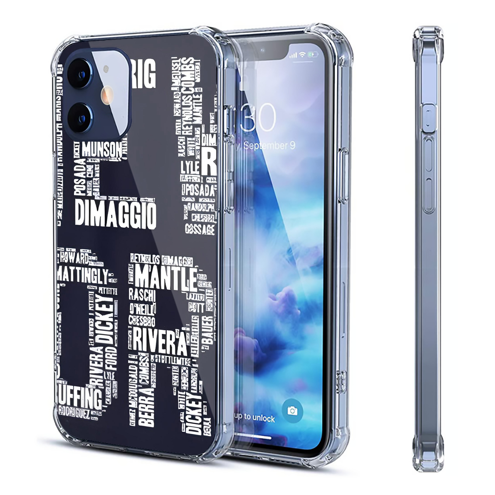 New York Yankees 303 Clear IPhone 12 Case – Soft TPU With UV Print – Enhanced Drop Protection, Precise Fit, Anti-Fingerprint, Customizable Design, Scratch-Resistant, Yellow-Resistant